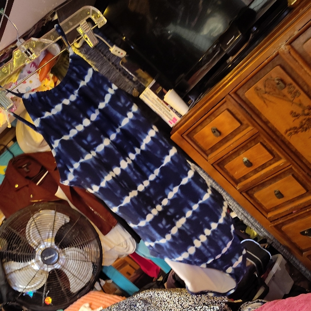 KORS Michael Kors Navy and White One Piece Swimsuit